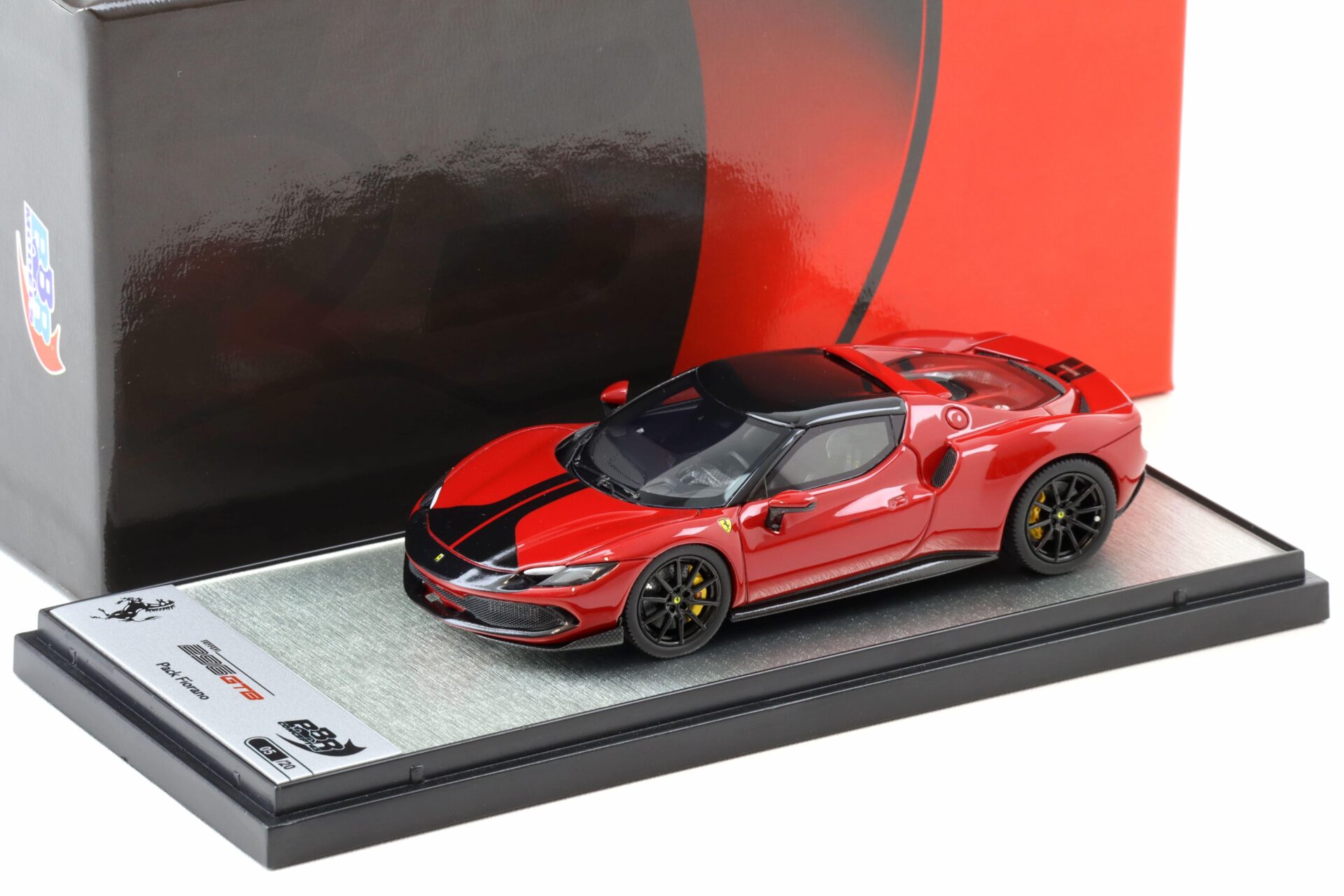 1:43 BBR Ferrari 296 Assetto Fiorano Rosso F1 red/ black stripe - Limited 20 pcs.