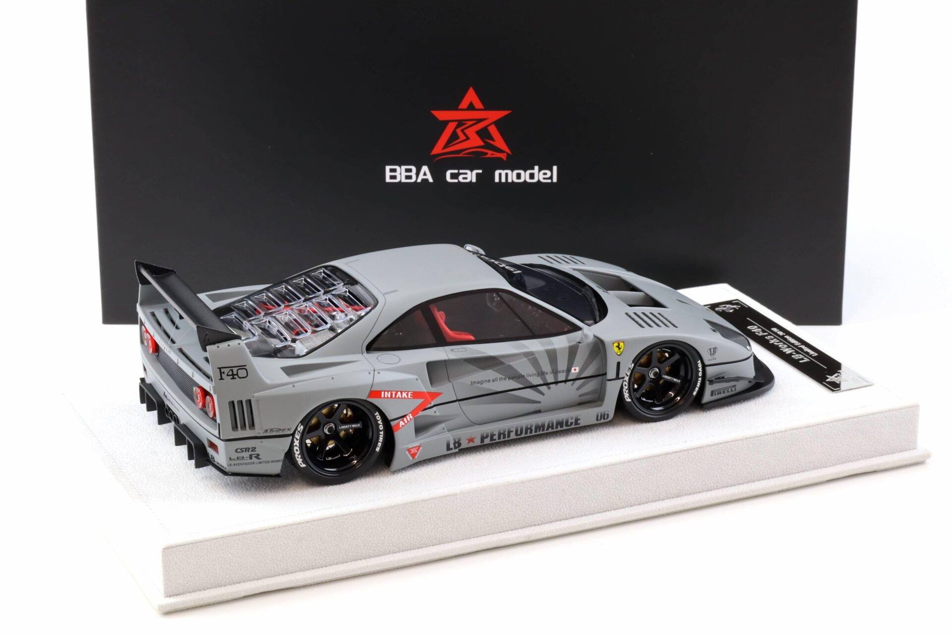 1:18 BBA Model Ferrari F40 LB Works LBWK Fighter grey with display - Limited 50 pcs.