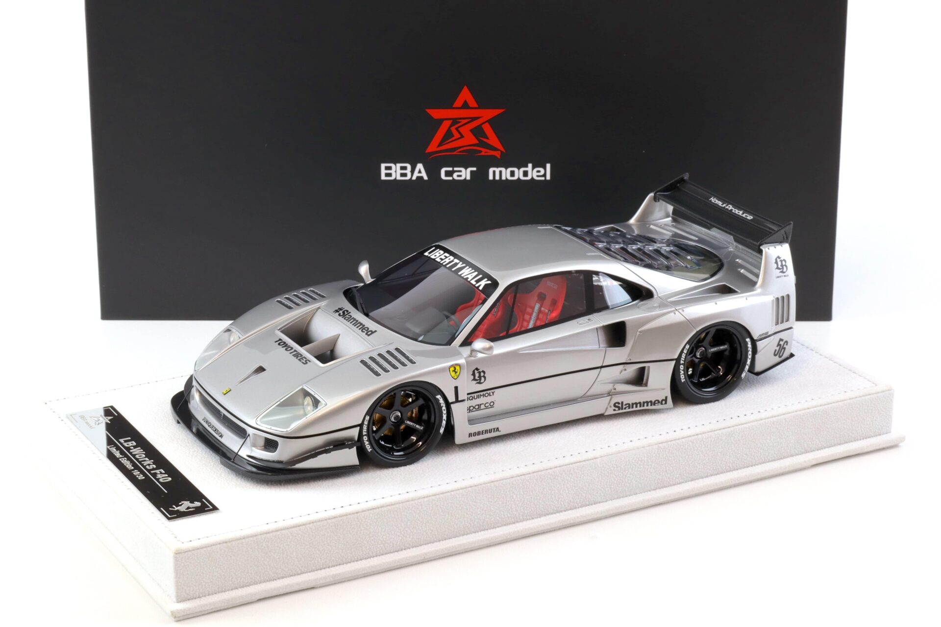 1:18 BBA Model Ferrari F40 LB Works LBWK silver with display - Limited 30 pcs.