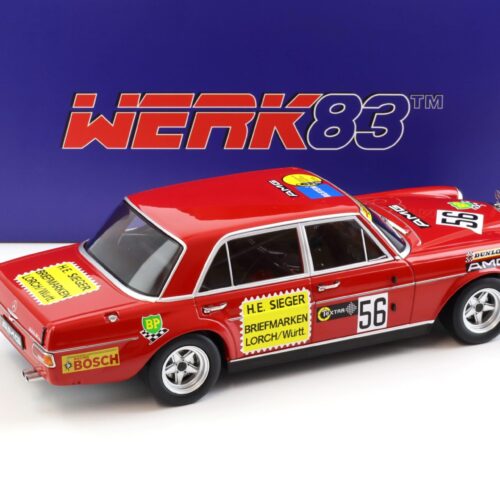 1:18 WERK83 Mercedes 300 SEL 6.8 AMG #56 200 Meilen Nürnberg 1972 H.Heyer
