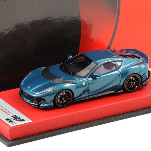 1:43 BBR Ferrari 812 Competizione Blu Capri gloss with leather base - Limited 15 pcs.