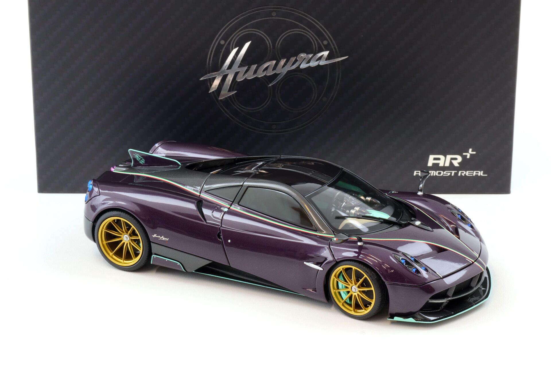 1:18 Almost Real Pagani Huayra Dinastia Yazi purple Carbon/ turquoise 2016