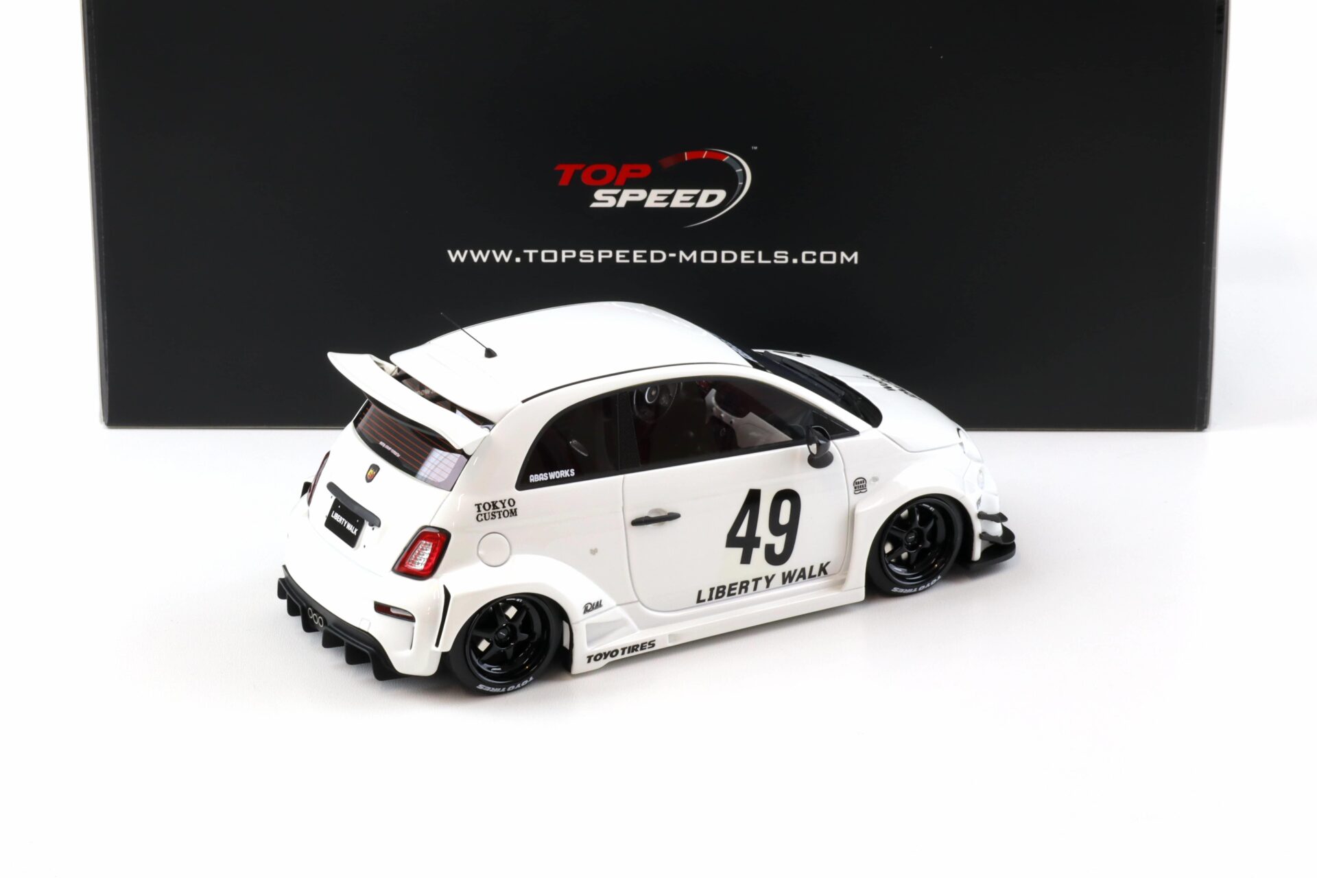 1:18 Top Speed LB-Works x Abas Works Abarth 595 Garage white TS0606