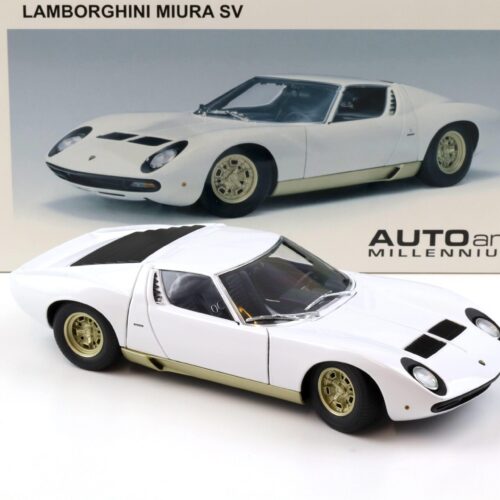 1:18 AUTOart Lamborghini Miura SV white/ gold side skirts DIECAST 74544