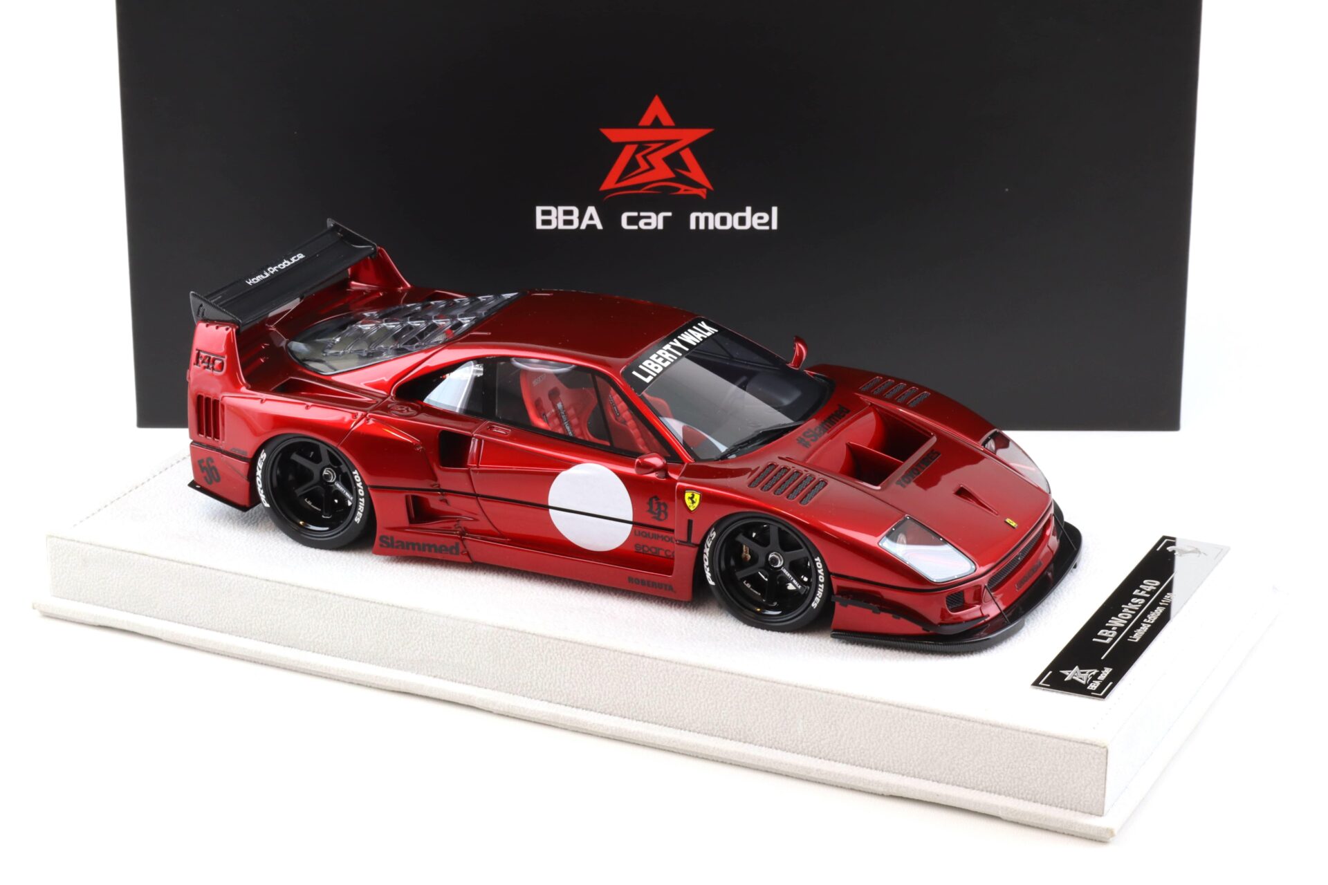 1:18 BBA Model Ferrari F40 LB Works LBWK metallic red with display - Limited 50 pcs.