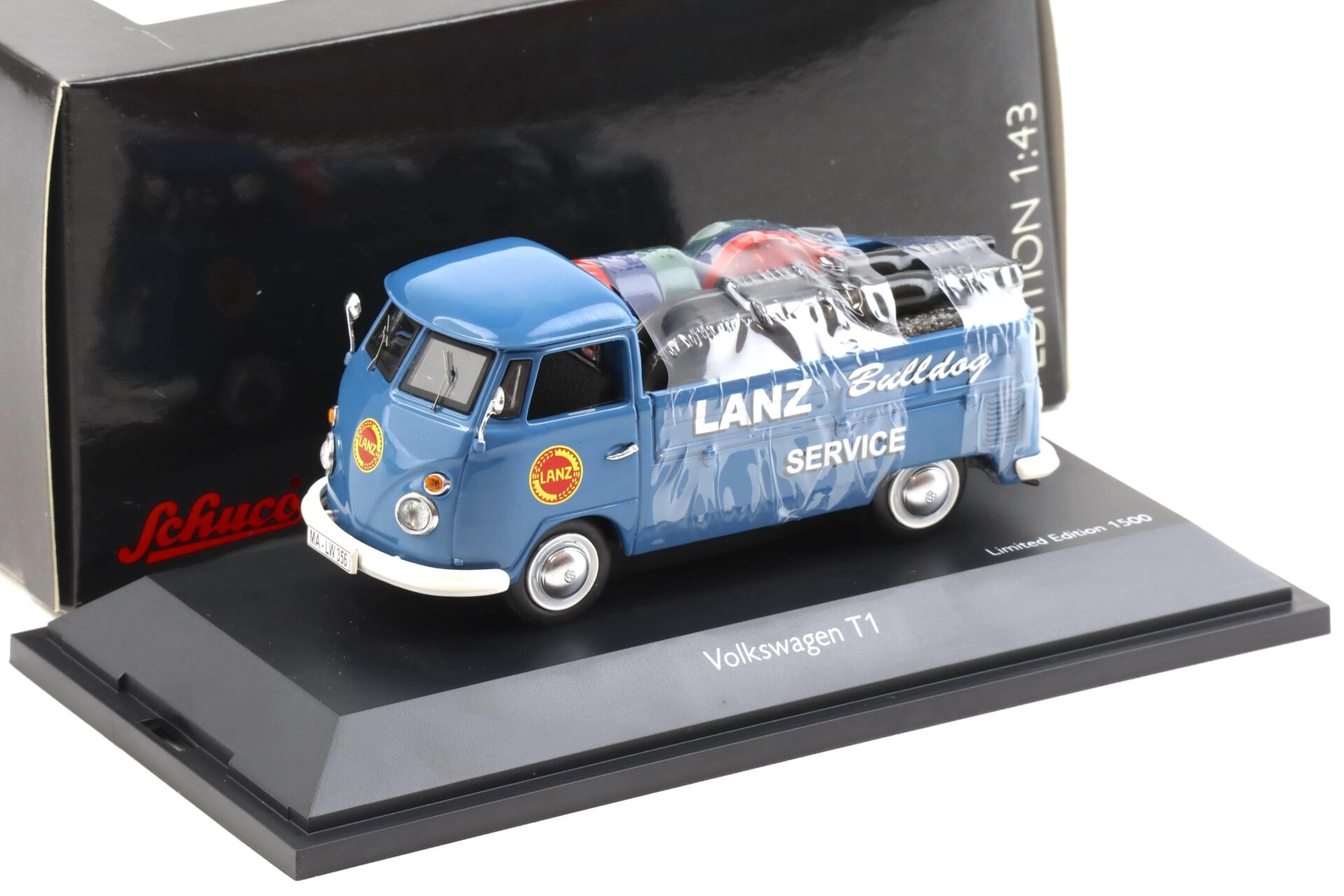 ID 103021 orig.jpg 1:43 Schuco VW T1 Pritsche Lanz Bulldog Service blue