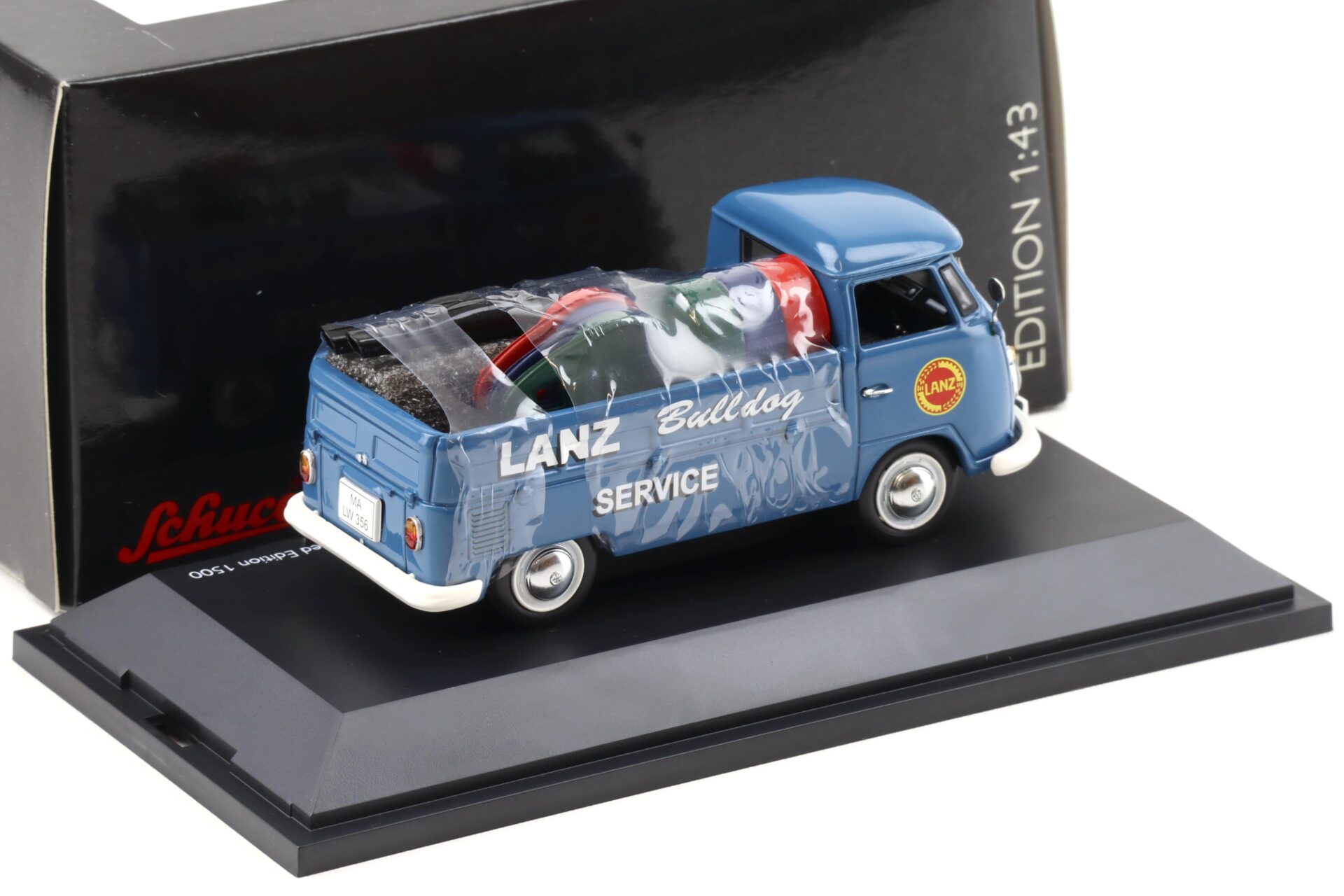 1:43 Schuco VW T1 Pritsche Lanz Bulldog Service blue