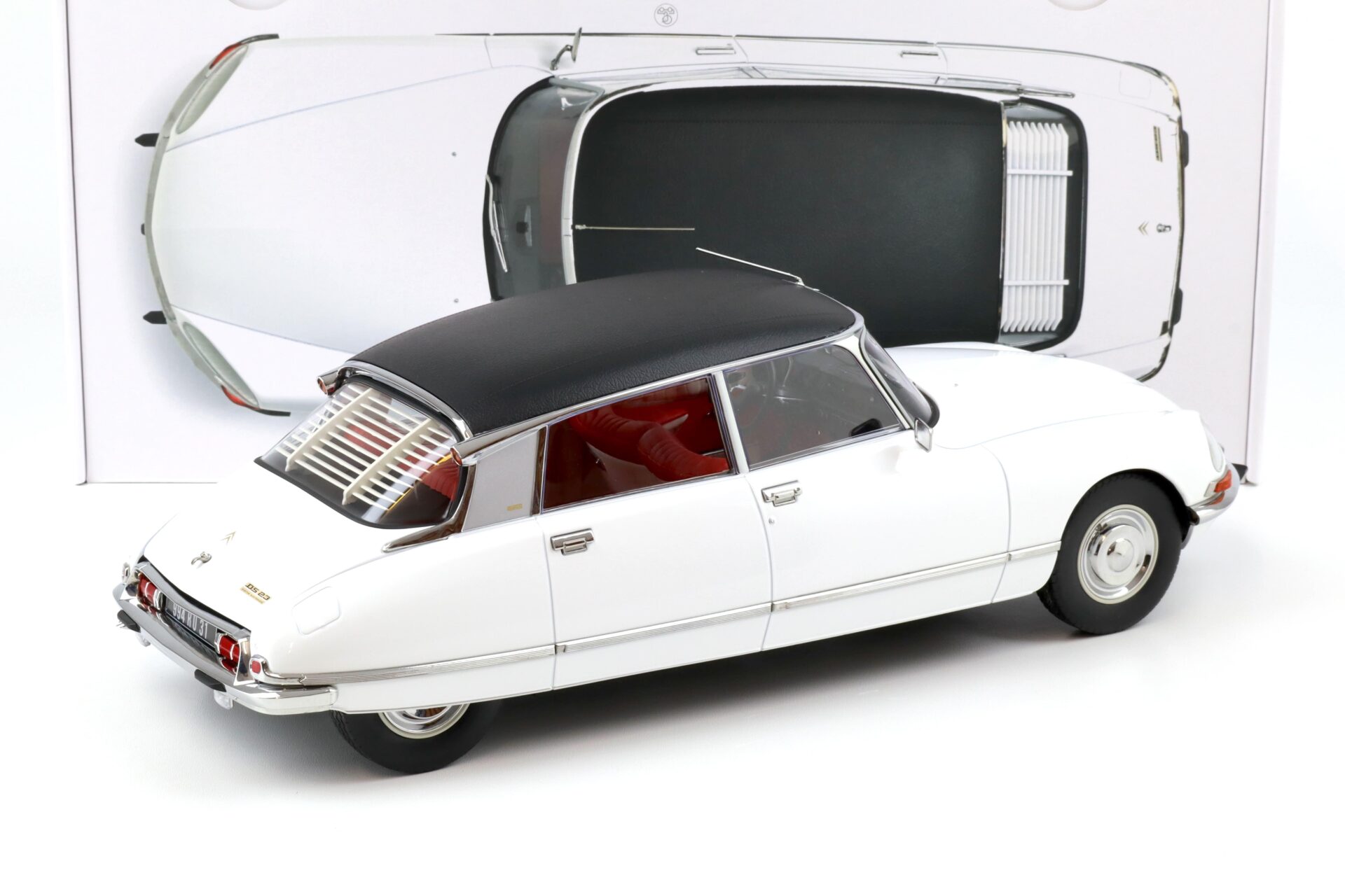 1:12 Norev Citroen DS 23 Pallas 1973 white & black vinyl roof 121731 - Limited 200 pcs.