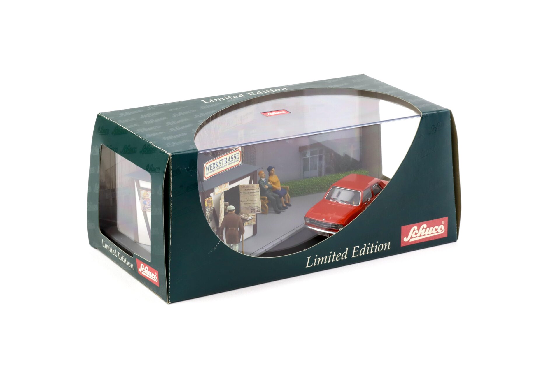1:43 Schuco Diorama Zeitungs-Kiosk Opel Kadett B red 02945