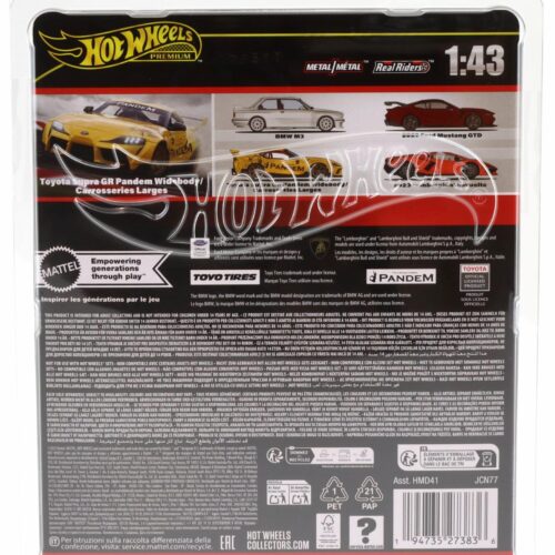 1:43 Hot Wheels Premium 2025 Real Riders JCN77 Toyota Supra GR Pandem Widebody yellow