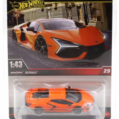 1:43 Hot Wheels Premium 2025 Real Riders JCN68 Lamborghini Revuelto 2023 orange