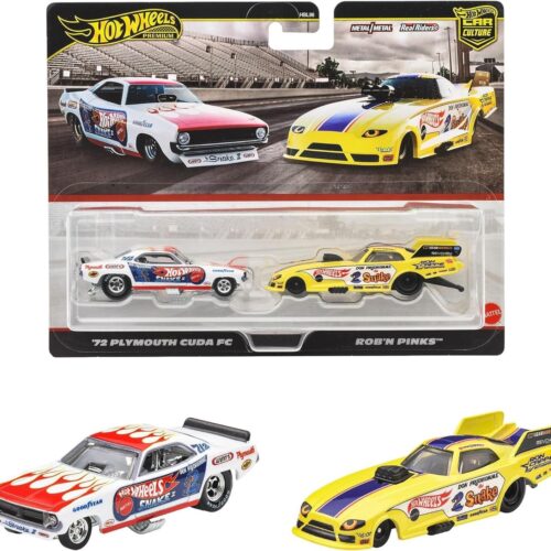 1:64 Hot Wheels 2025 Premium 2-Pack 979S Plymouth Cuda FC + RobÂ´n Pinks