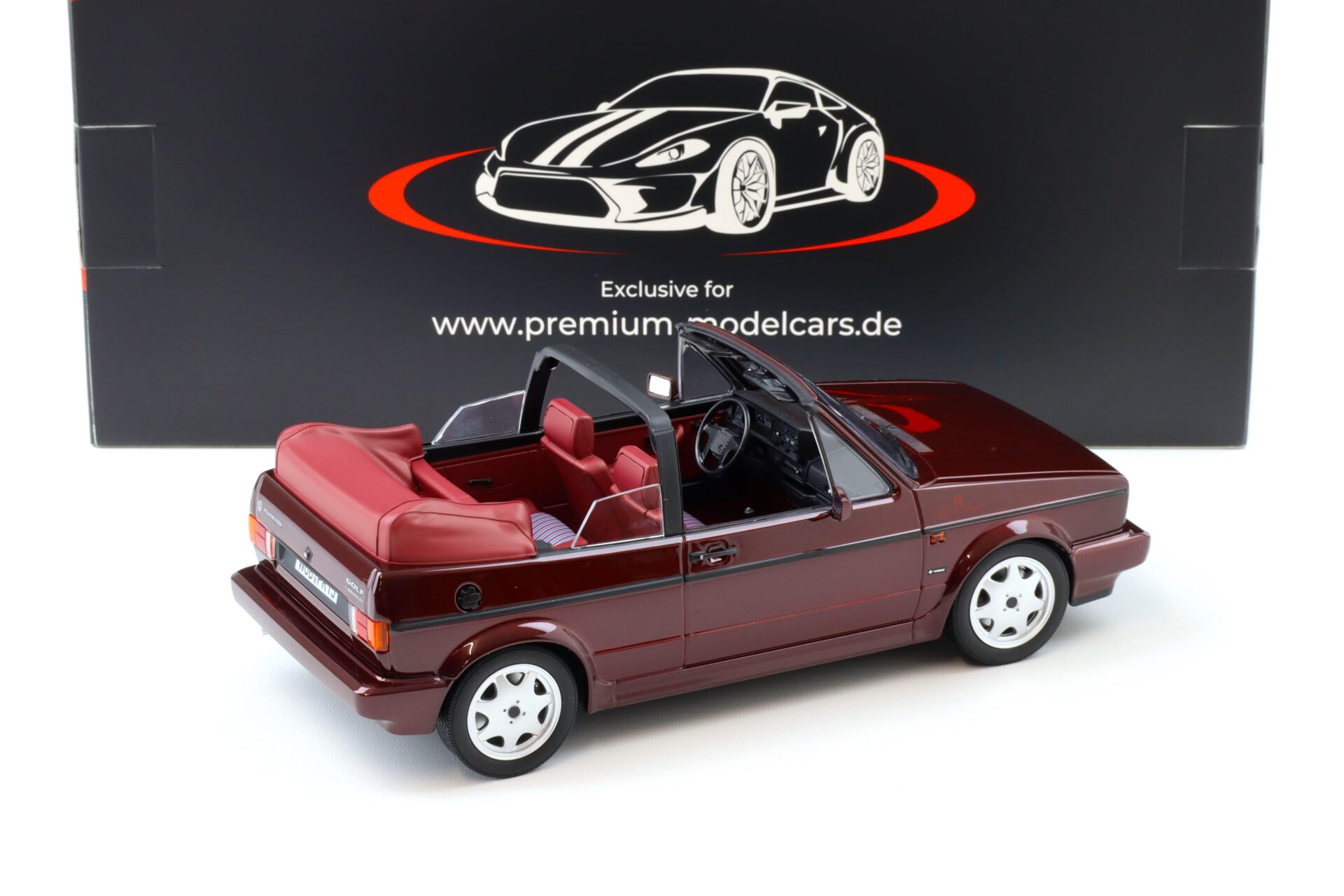 PREORDER 1:18 Norev VW Golf 1 Cabriolet Etienne Aigner 1990 Bordeaux red metallic - Limited 750 pcs.