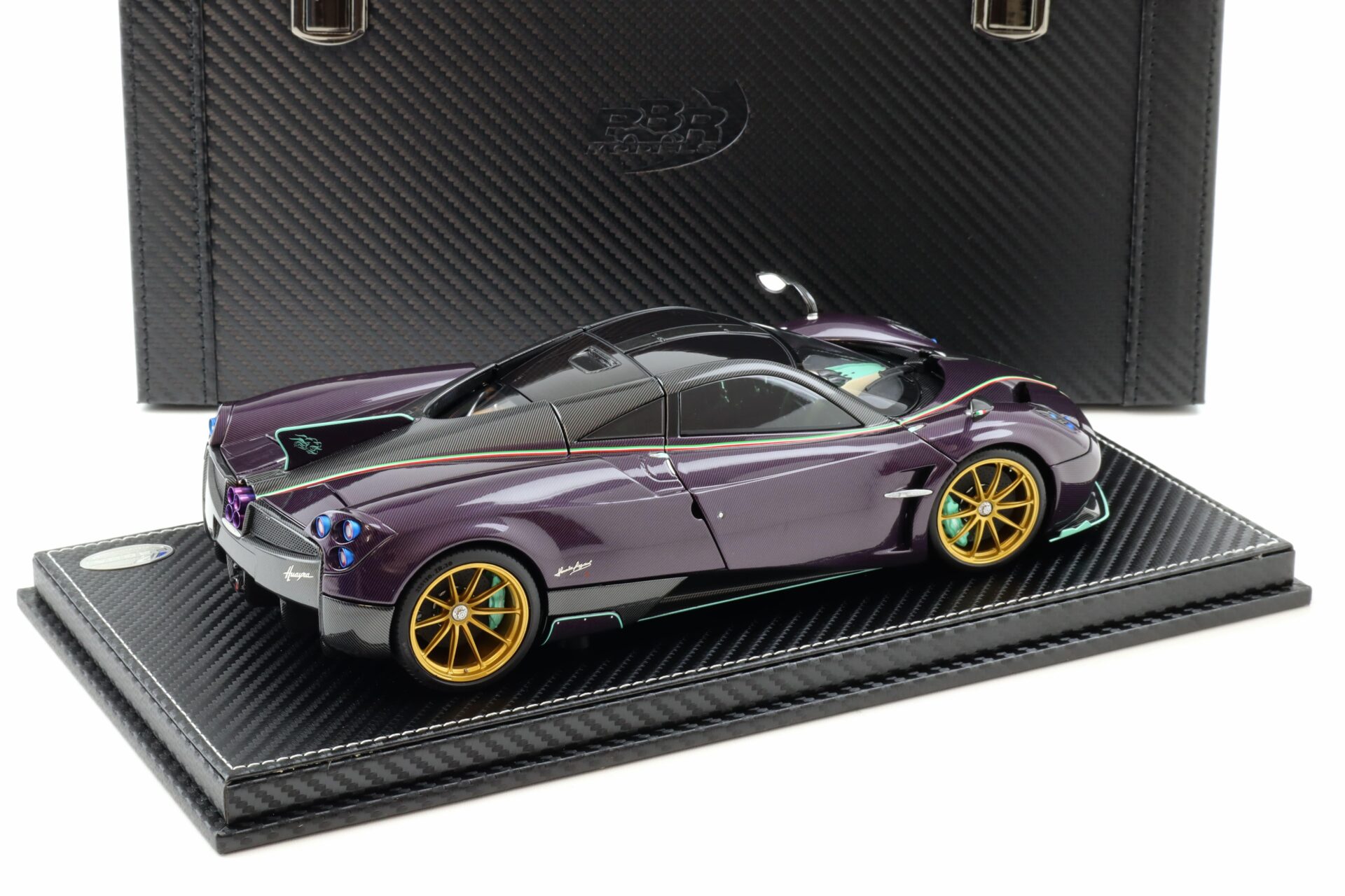 1:18 BBR Almost Real Pagani Huayra Dinastia Yazi purple Carbon/ turquoise Special Pack