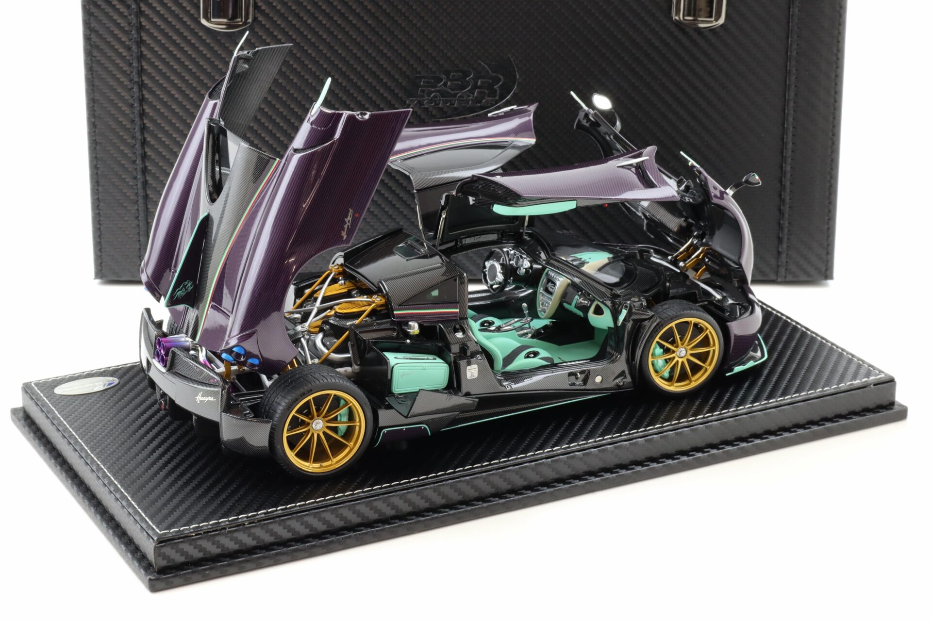 1:18 BBR Almost Real Pagani Huayra Dinastia Yazi purple Carbon/ turquoise Special Pack