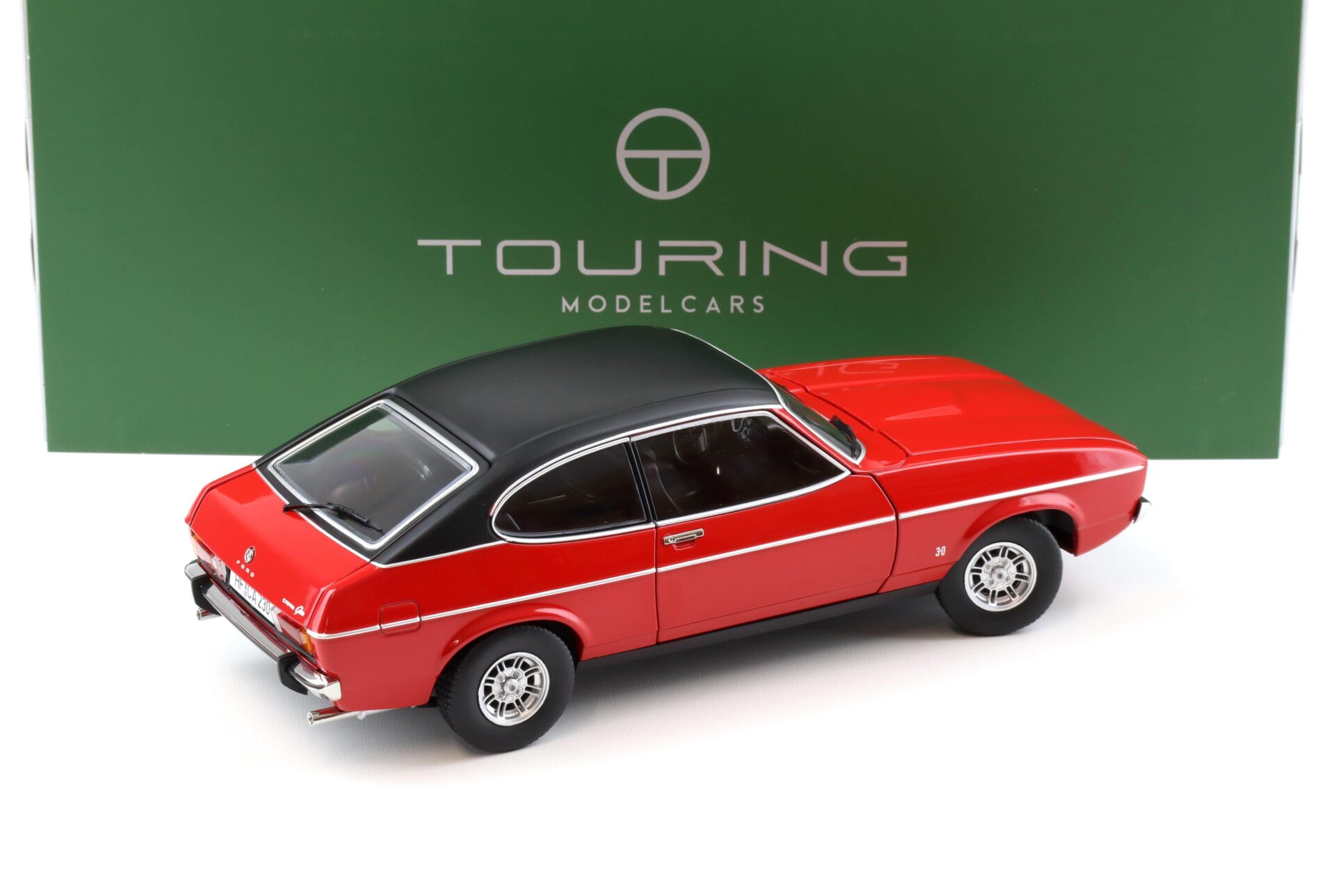 1:18 Touring Modelcars Ford Capri II Ghia 3.0 (1974-1977) Spanish red with Vinyl top black