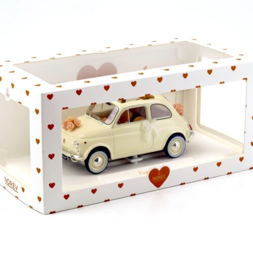 1:18 Norev Fiat 500 L 1968 Ivory Wedding Gift