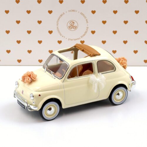 1:18 Norev Fiat 500 L 1968 Ivory Wedding Gift