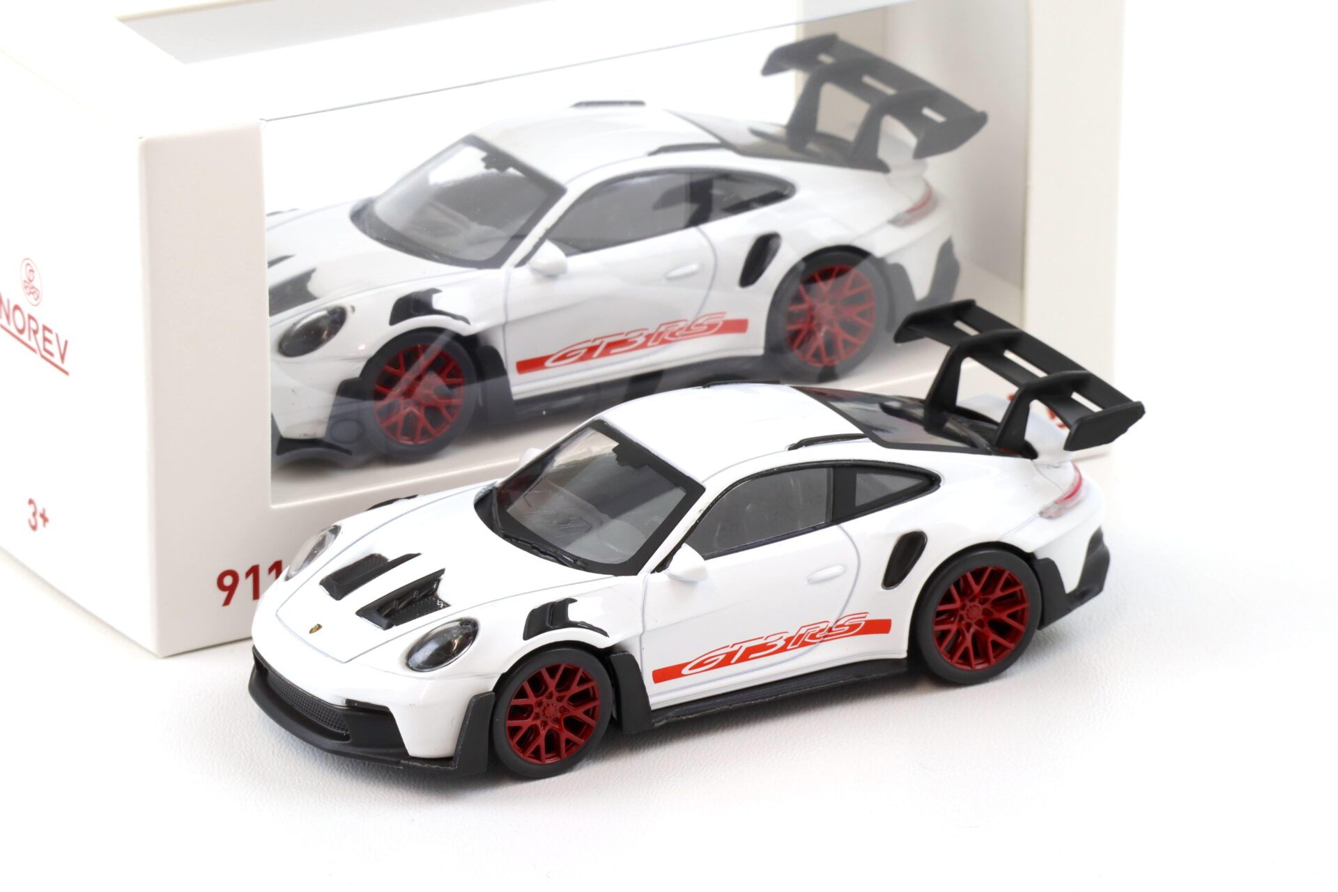1:43 Norev Jet Car Porsche 911 (992) GT3 RS white/ pyro red 2022