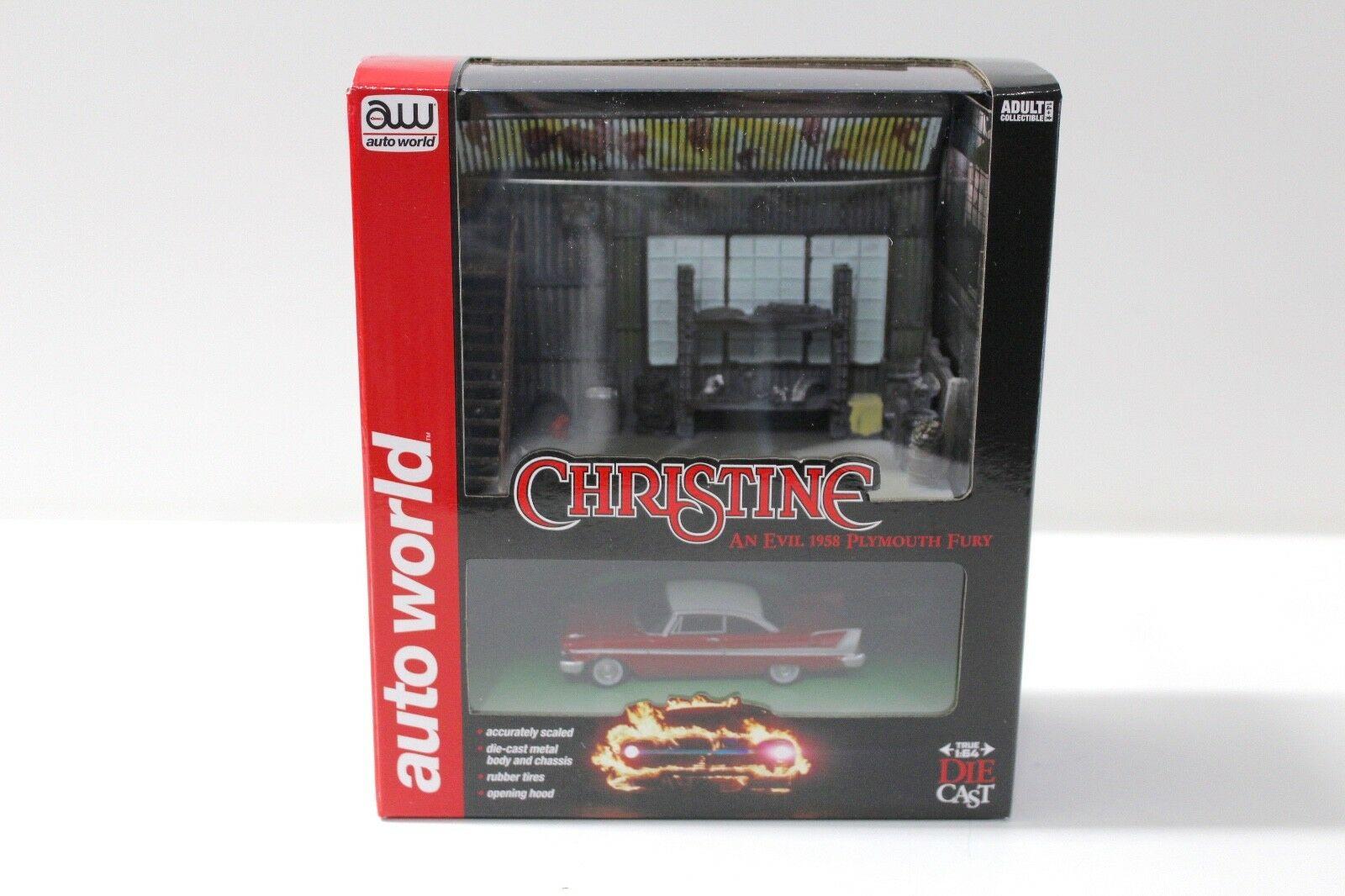 1:64 Auto World Plymouth Fury 1958 *CHRISTINE DIORAMA* red