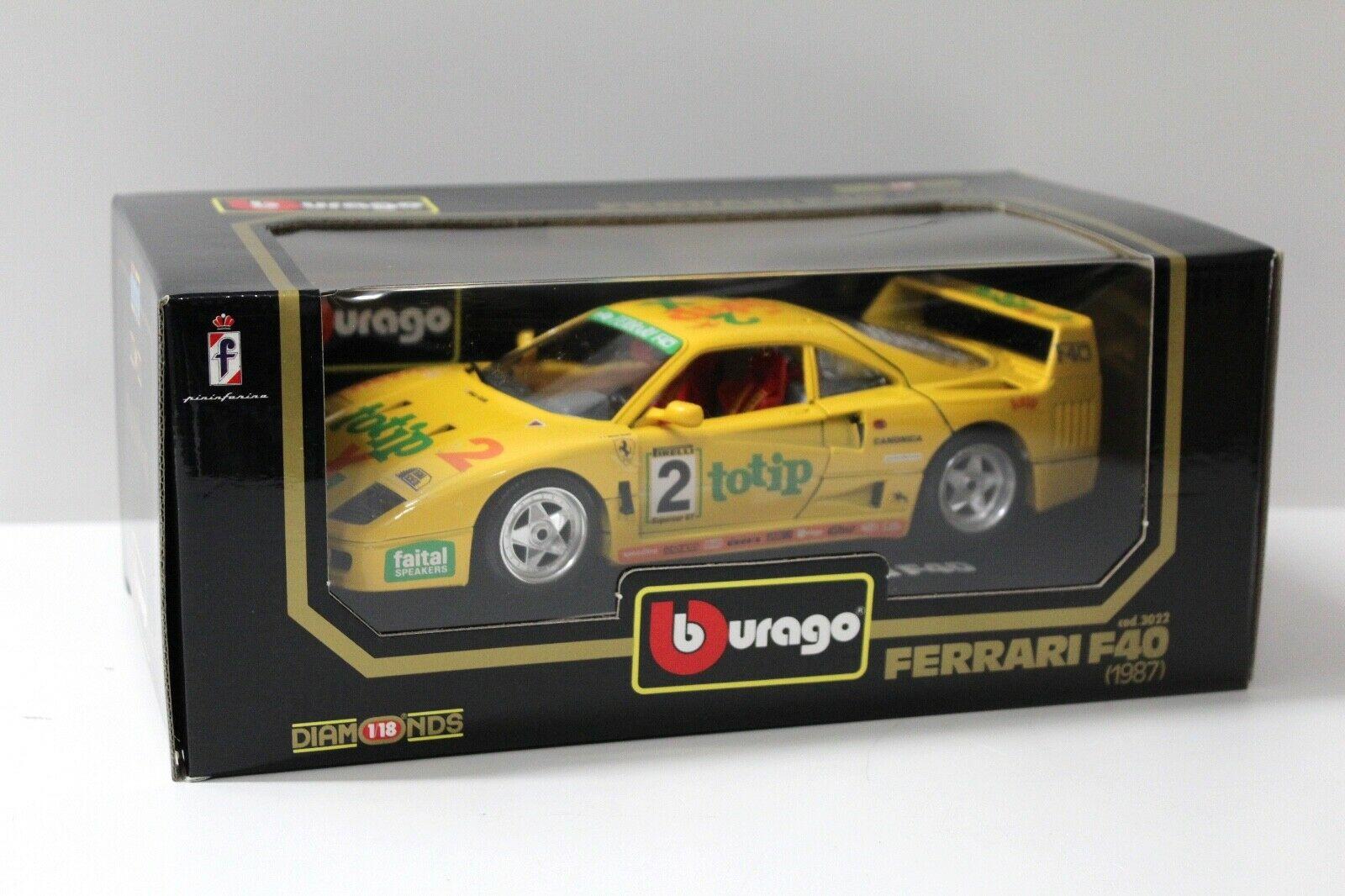 1:18 Bburago Ferrari F40 TOTIP #2 yellow 1987