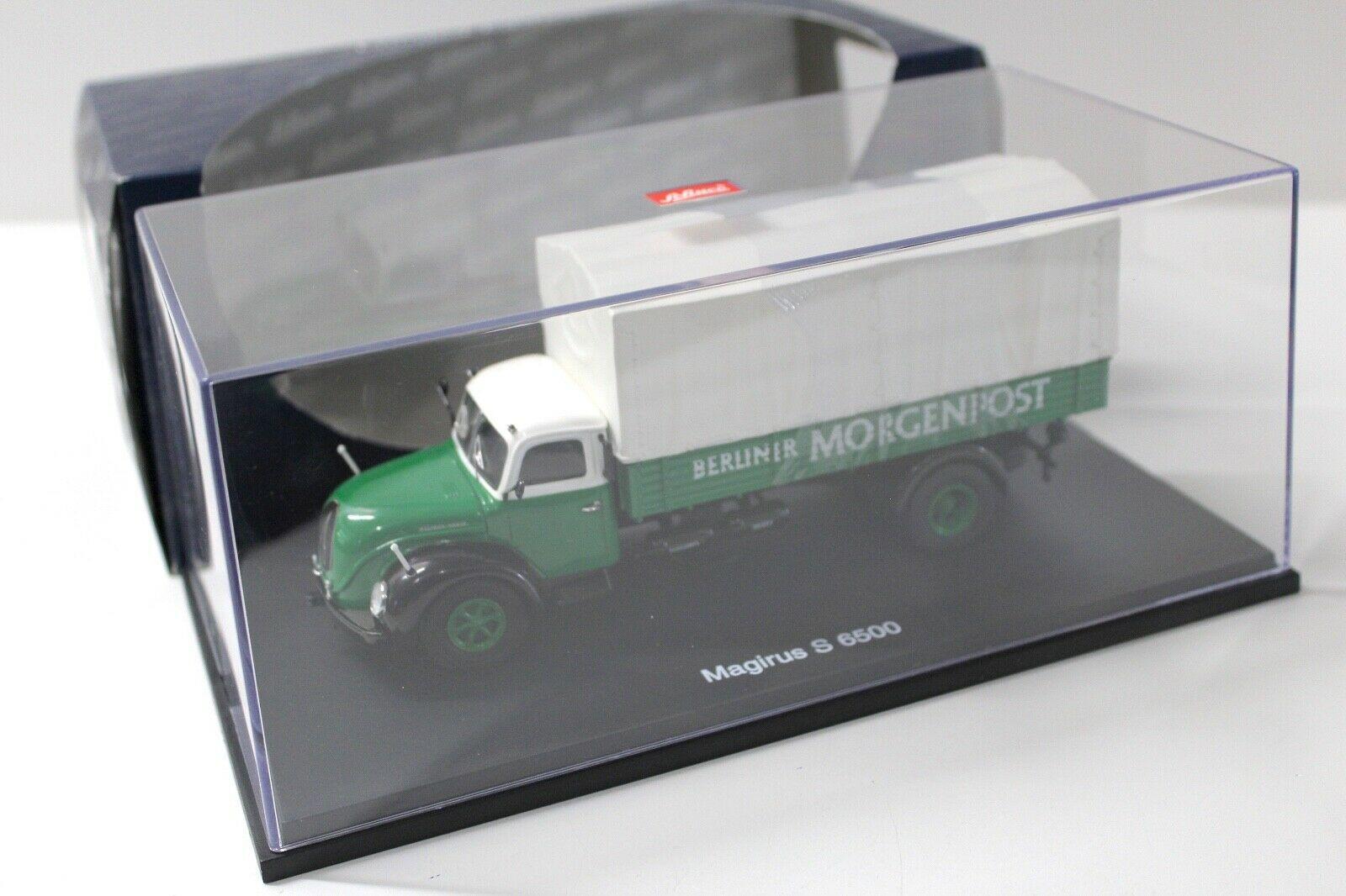 1:43 Schuco Magirus S6500 Plane Berliner Morgenpost green/ white