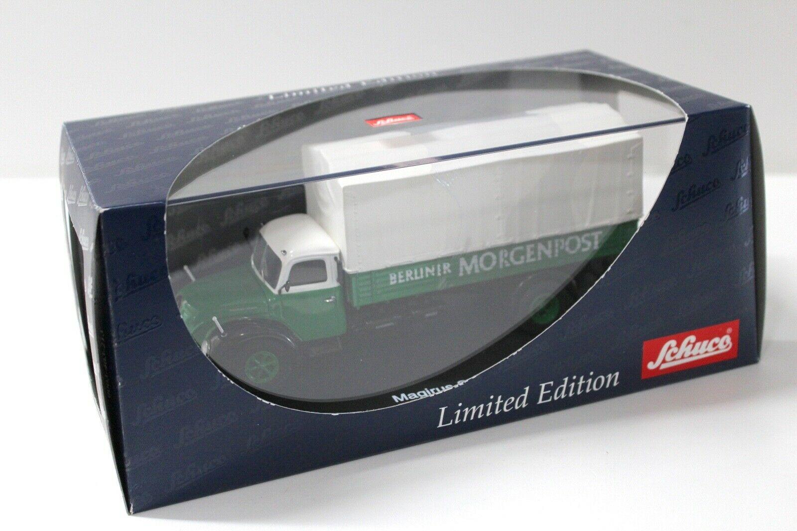1:43 Schuco Magirus S6500 Plane Berliner Morgenpost green/ white