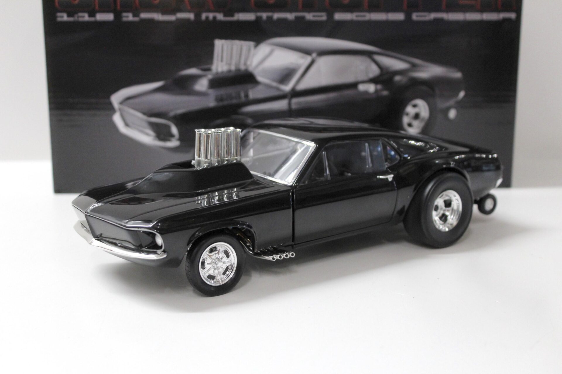 1:18 GMP 1969 Ford Mustang Boss Gasser SHOW STOPPER triple gloss black