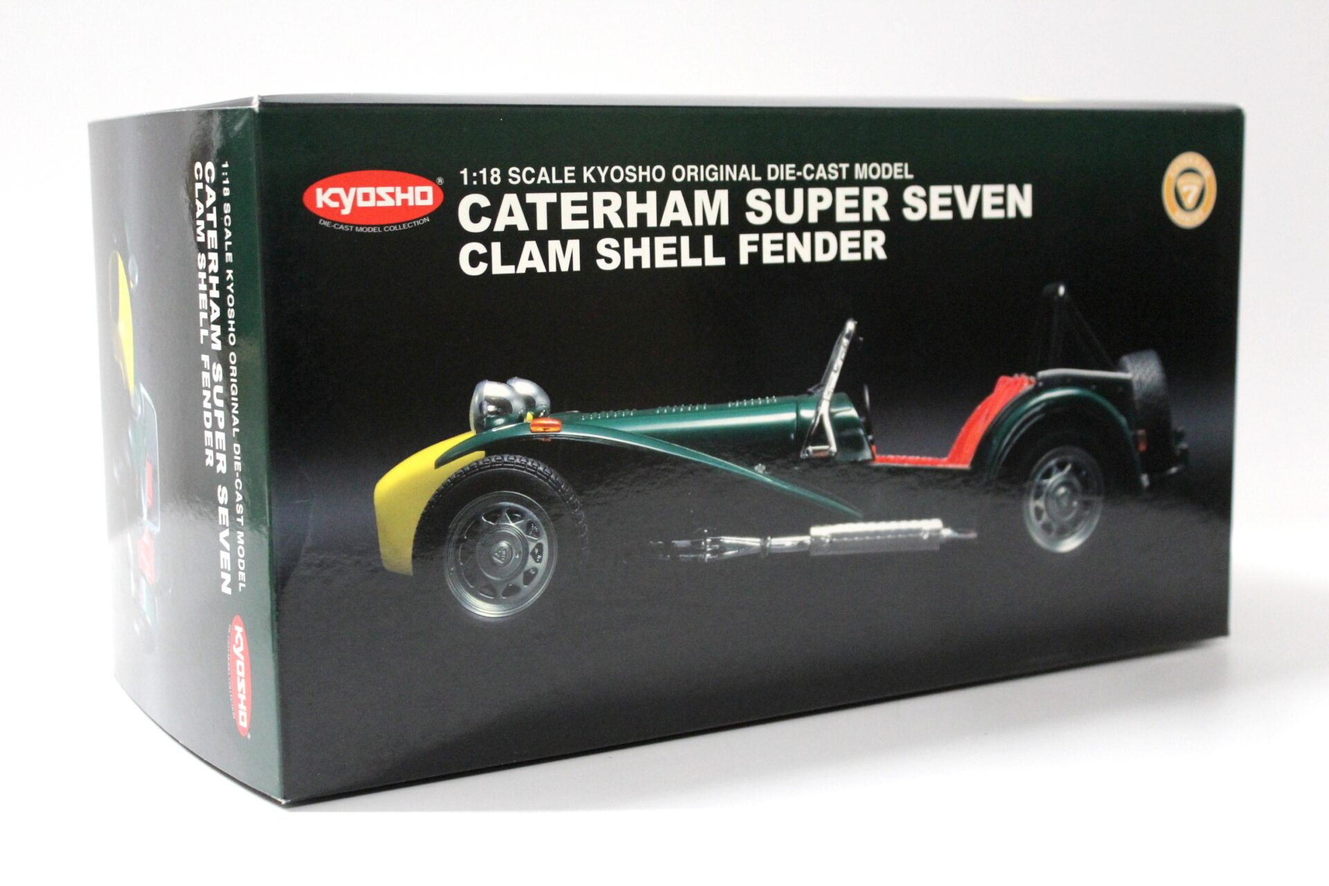 1:18 Kyosho Caterham Super Seven Clam Shell Fender dark green