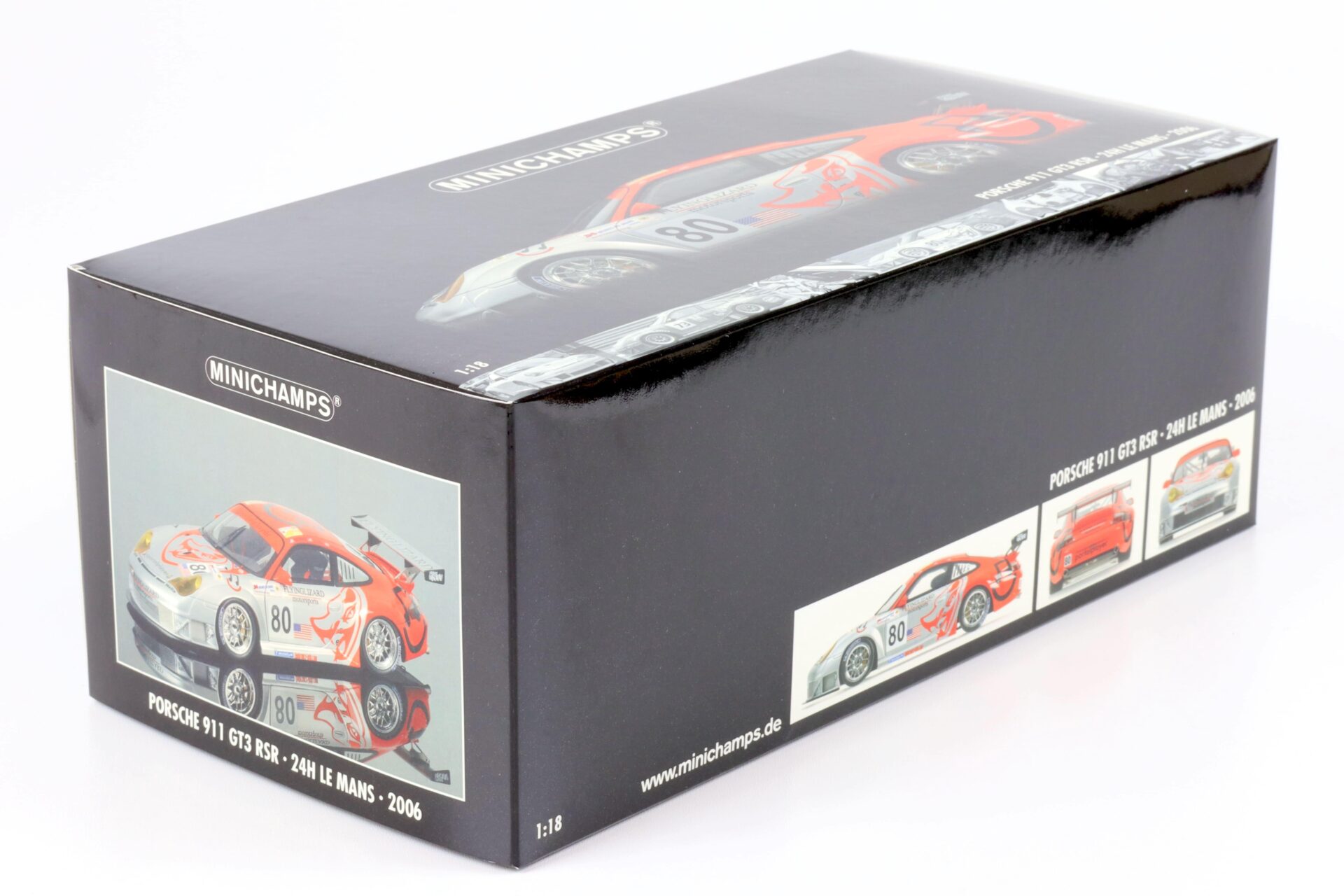 1:18 Minichamps Porsche 911 (996) GT3 RSR 24h Le Mans 2006 Flying Lizard #80
