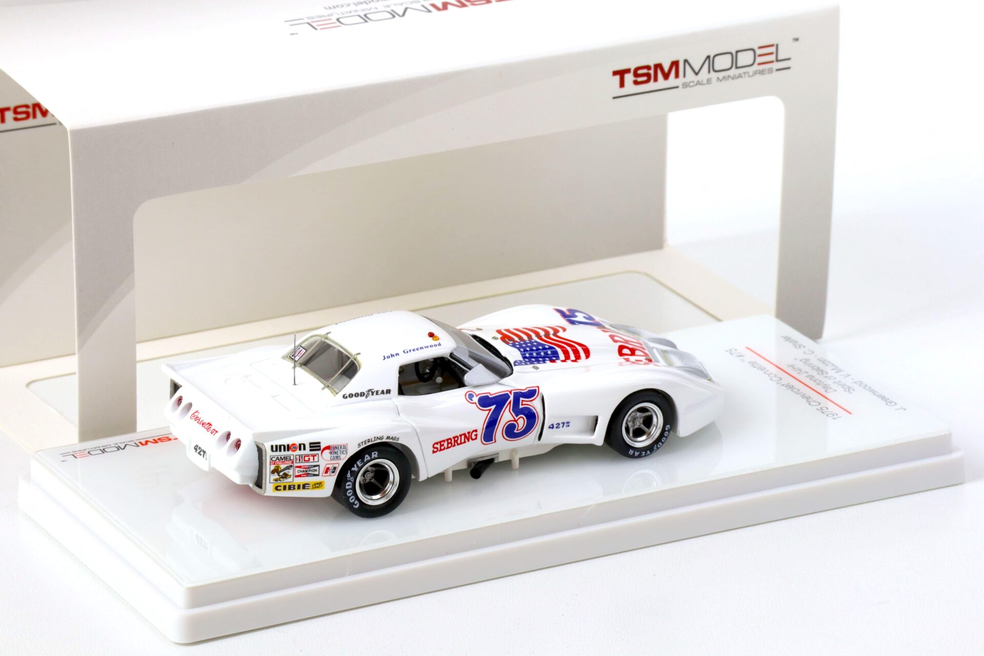 1:43 TSM 1975 Chevrolet Corvette 24h Daytona #75 Spirit of Sebring Greenwood/ Muzzin