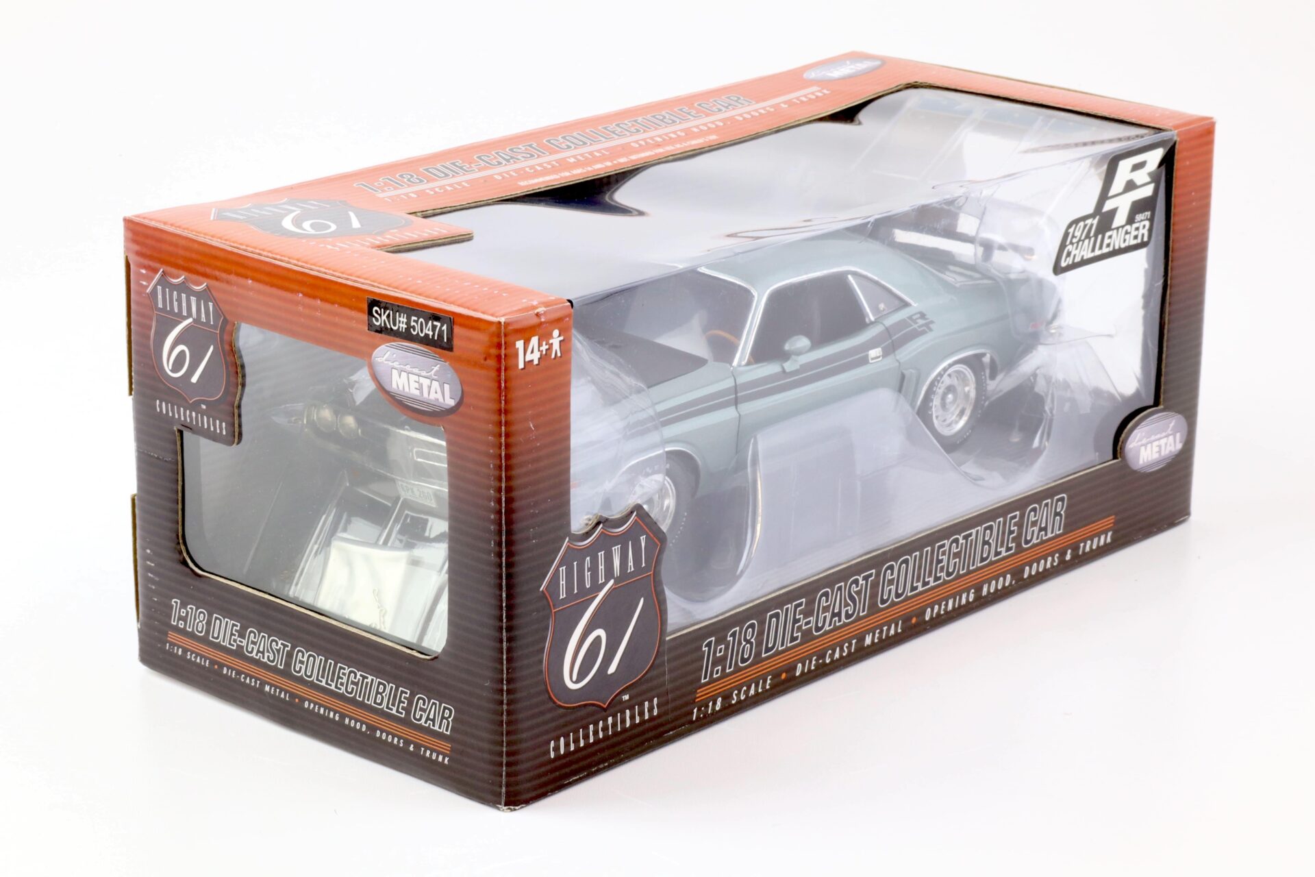1:18 Highway61 Dodge Challenger RT Coupe 1971 light grey/blue 50471
