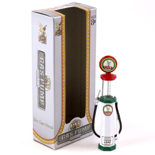 1:18 Road Signature Gas Pump Zapfs盲ule Eagle Gasoline white / red / green