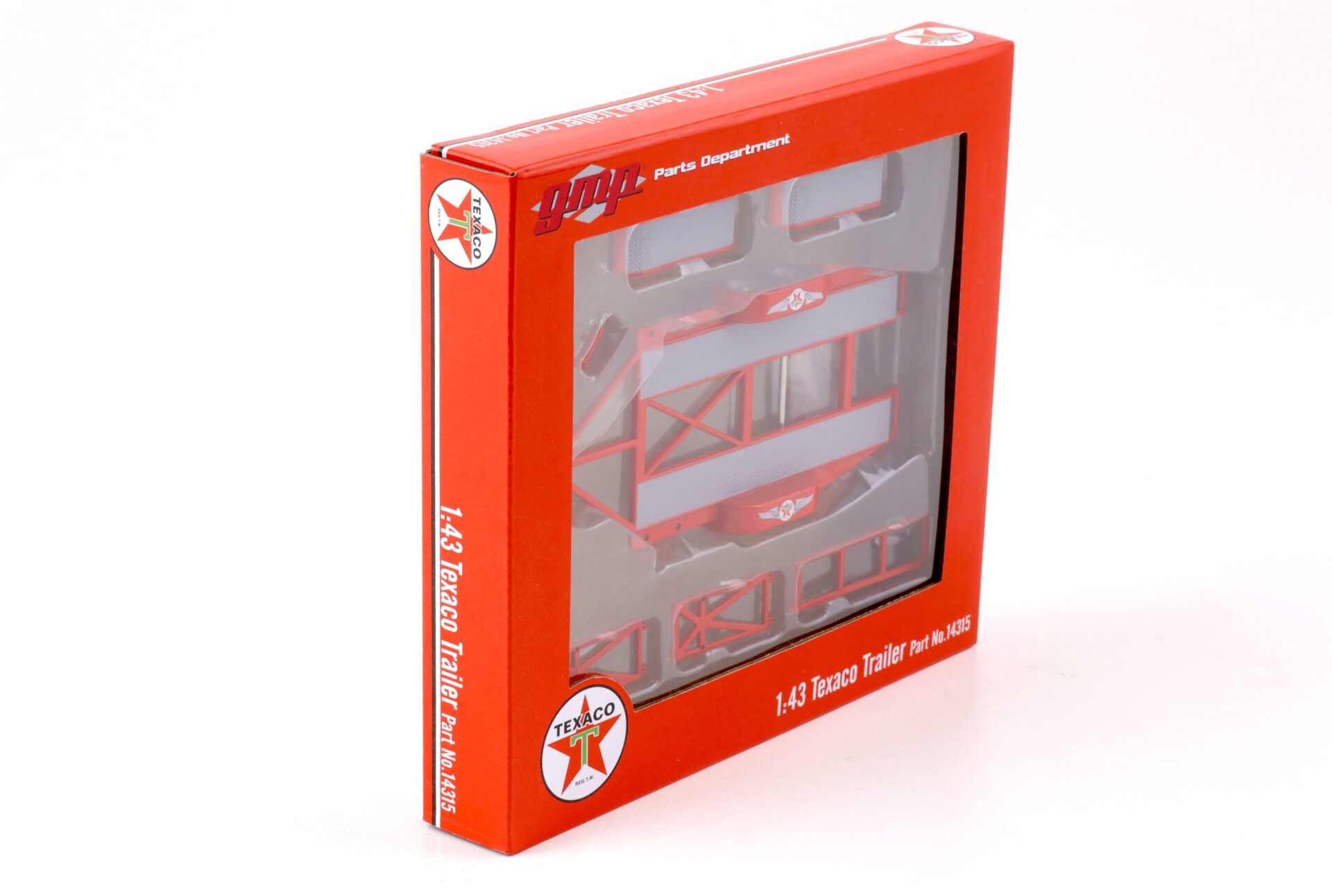 1:43 GMP Tandem Car Trailer Anh盲nger TEXACO red Diorama Zubeh枚r