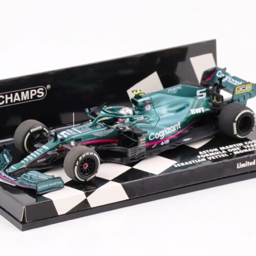 1:43 Minichamps Aston Martin Cognizant F1 Team AMR21 Vettel Monaco GP 2021