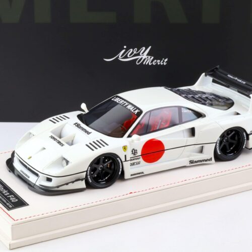 1:18 Ivy Model Merit Ferrari F40 LB Works LBWK white/ glow blue - Limited 88 pcs.