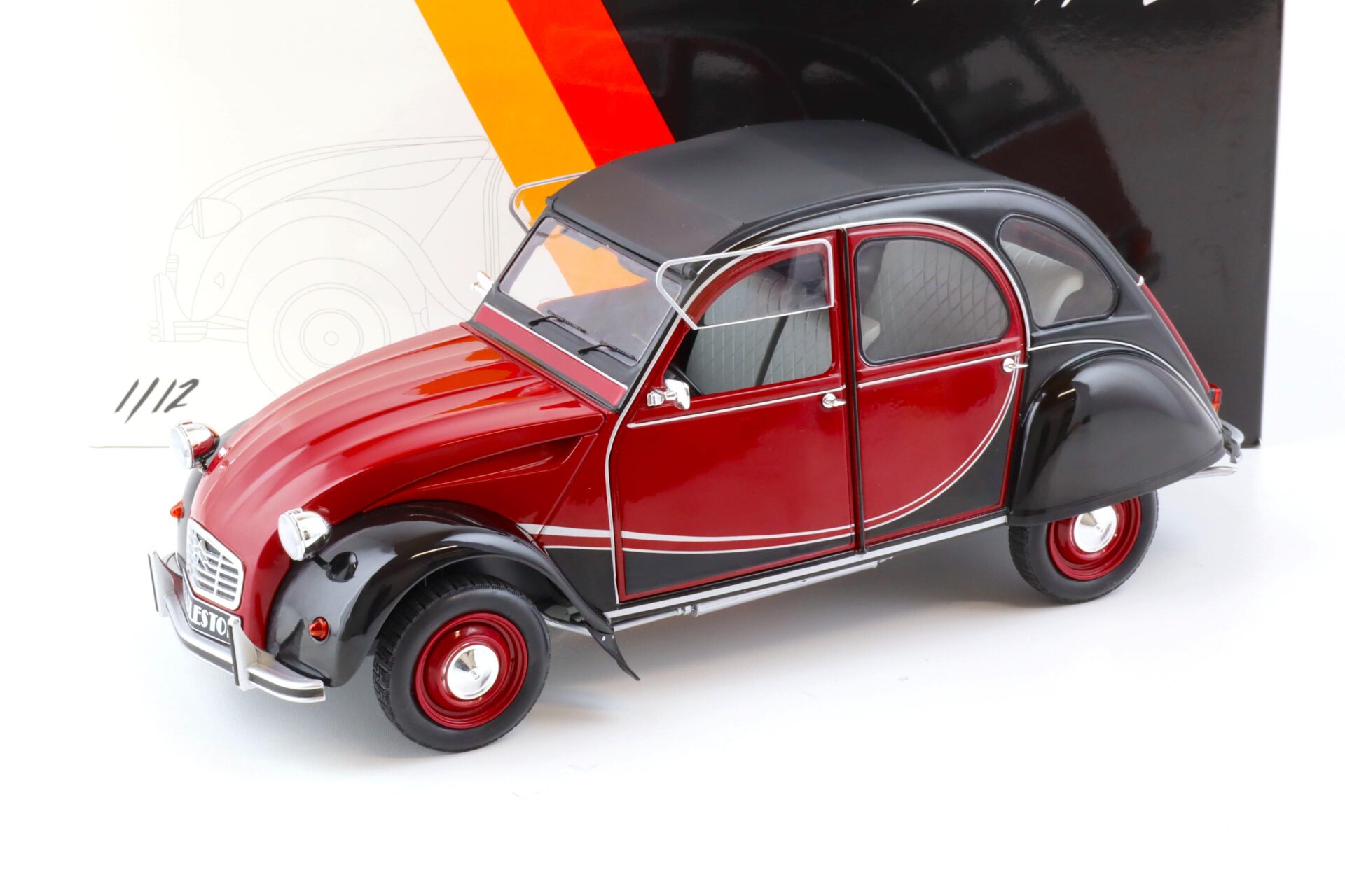 ID 80566 orig.jpg 1:12 Z-Models Citroen 2CV Ente Charleston dark red/ black Diecast