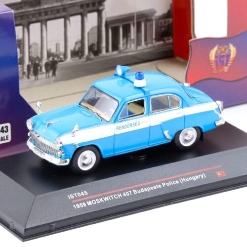 1:43 IST Models Moskwitch 407 Budapest Police Hungary 1959 blue/ white