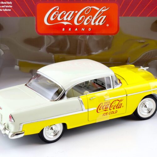 1:18 Johnny Lightning 1955 Chevrolet Bel Air COCA COLA yellow/ white