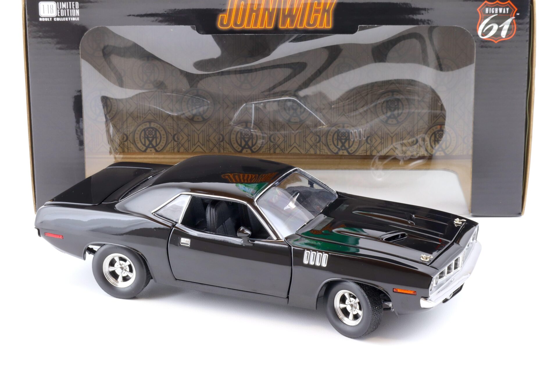 1:18 Highway61 Plymouth Cuda Coupe black JOHN WICK Chapter 4