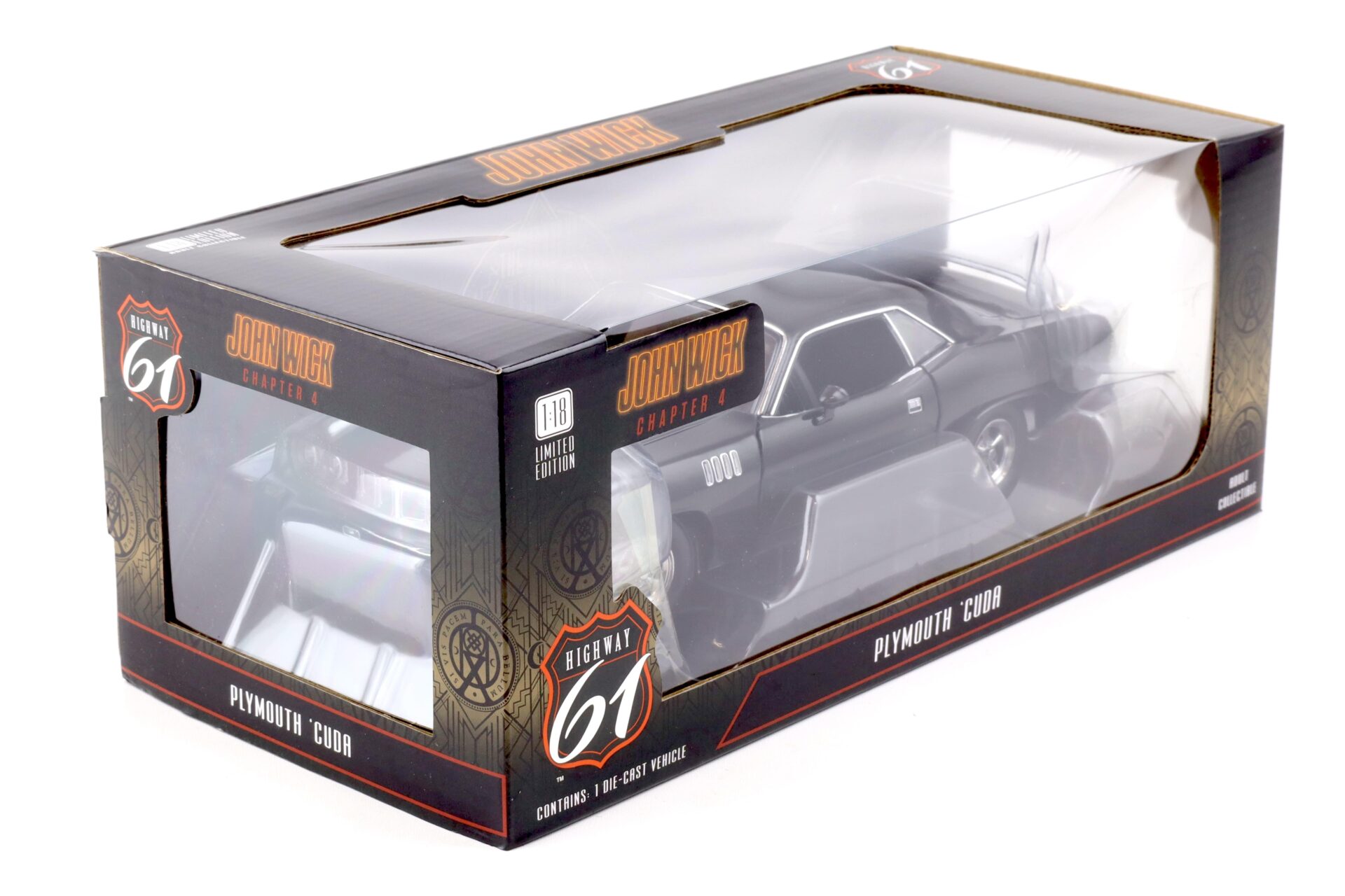 1:18 Highway61 Plymouth Cuda Coupe black JOHN WICK Chapter 4