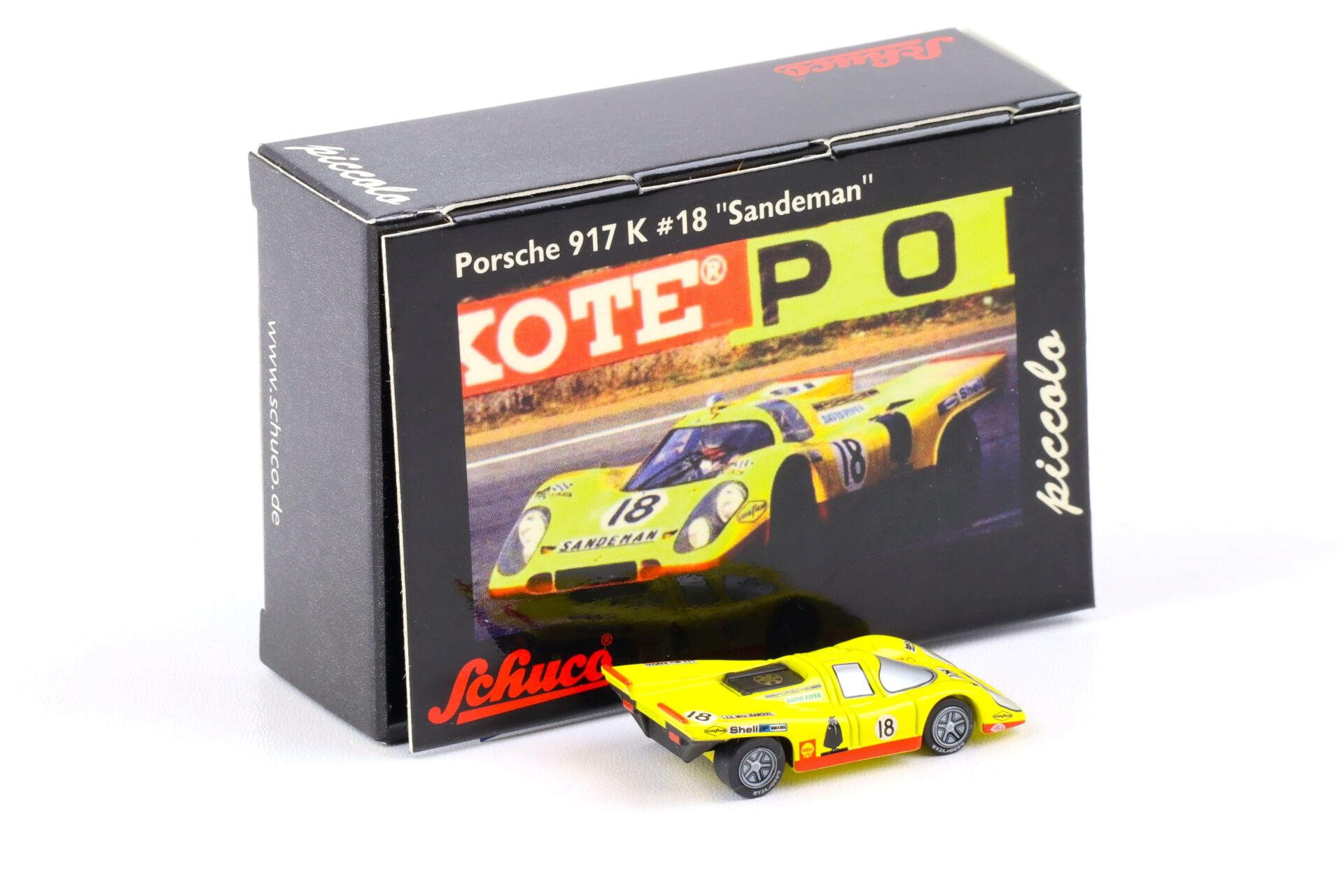 Schuco Piccolo Porsche 917K #18 Sandeman yellow