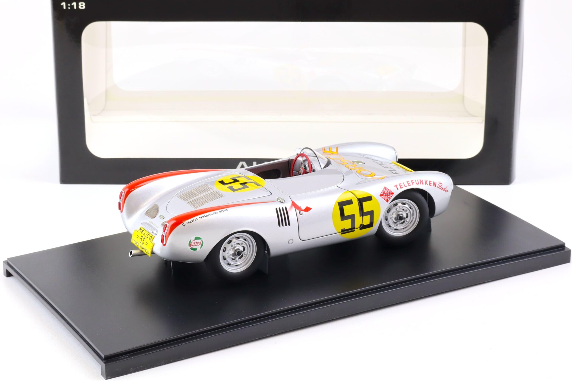1:18 AUTOart Porsche 550 Spyder Panamericana 1954 silver #55