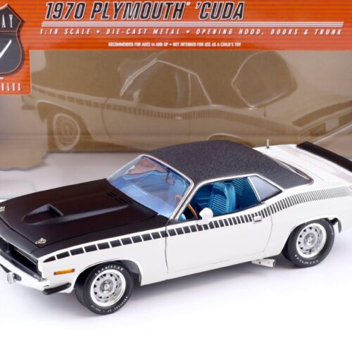 1:18 Highway61 Plymouth Cuda AAR Coupe 1970 white/ black vinyl roof 50613