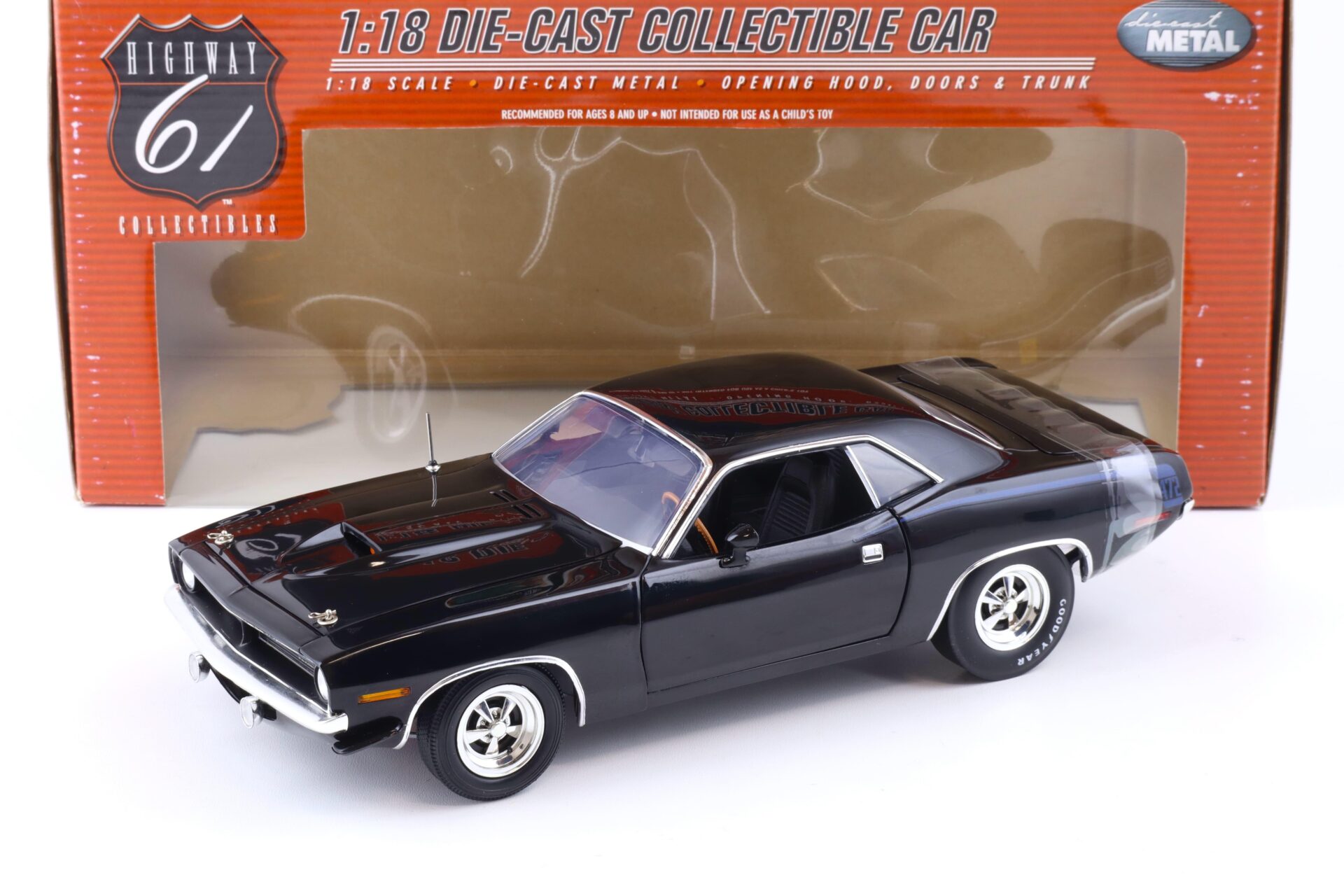 1:18 Highway61 Plymouth Cuda 427 Hemi Super Street Coupe 1970 black 50479