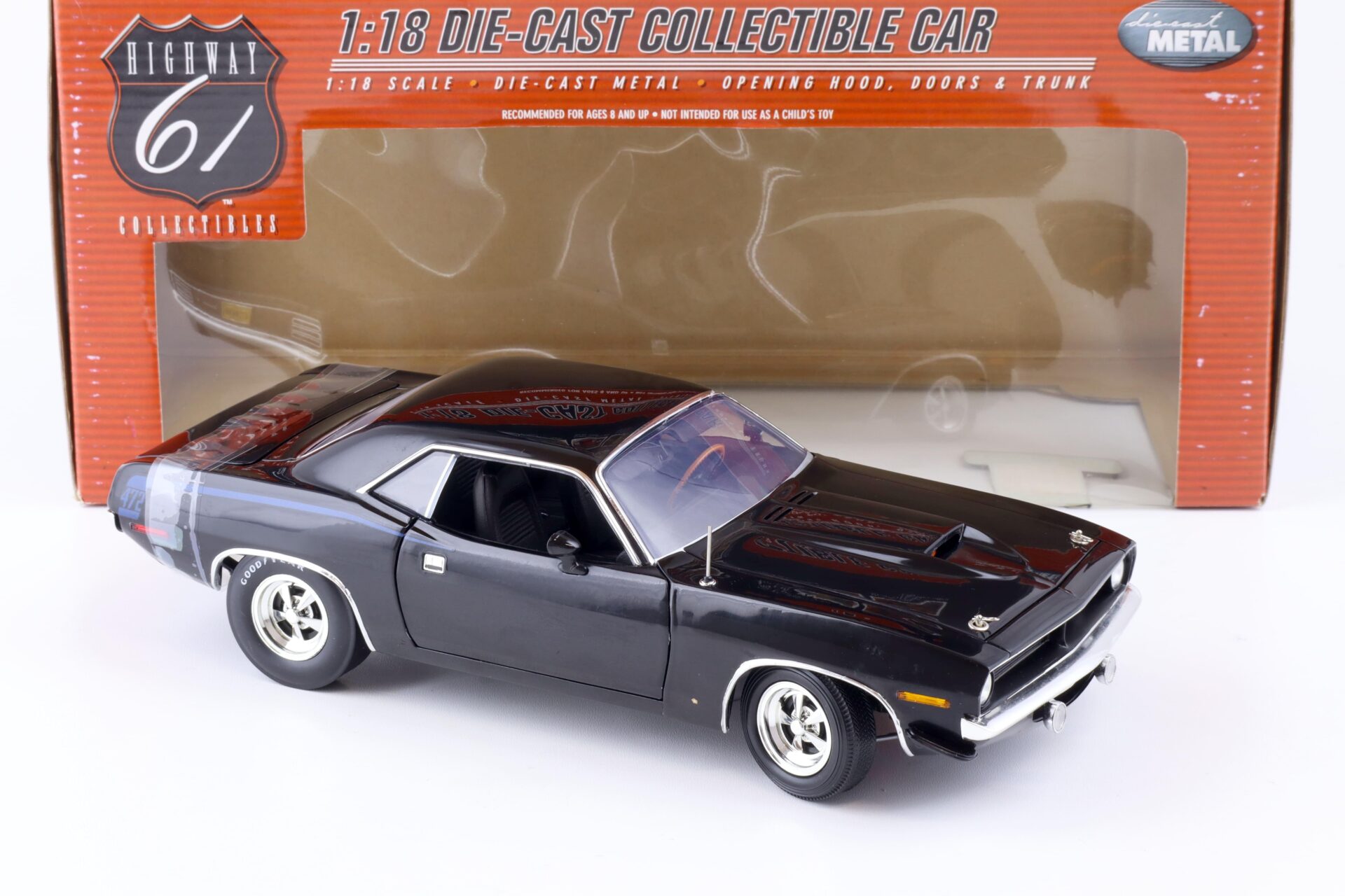 1:18 Highway61 Plymouth Cuda 427 Hemi Super Street Coupe 1970 black 50479