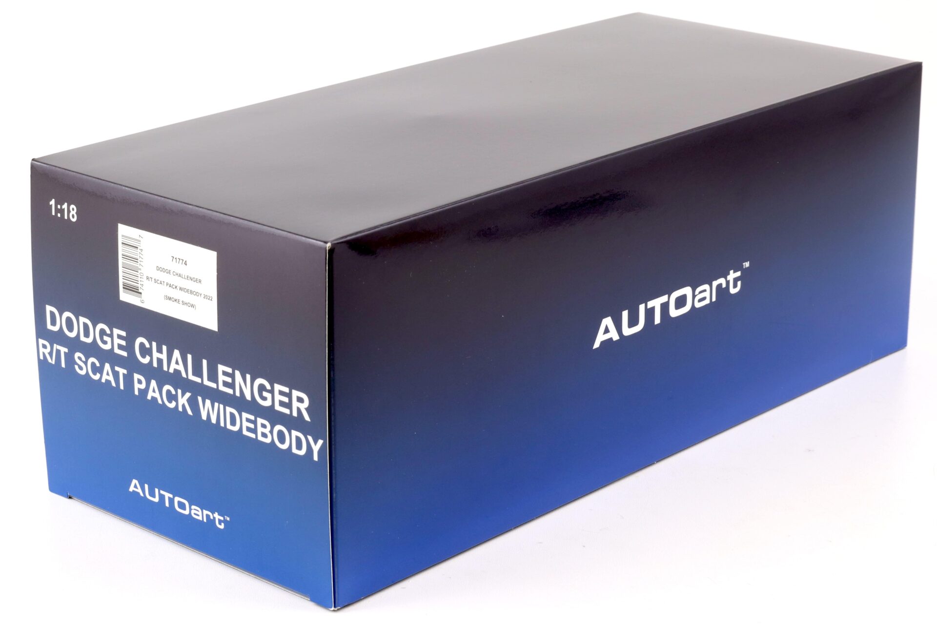 1:18 AUTOart Dodge Challenger R/T Scat Pack Widebody 2022 Smoke show 71774