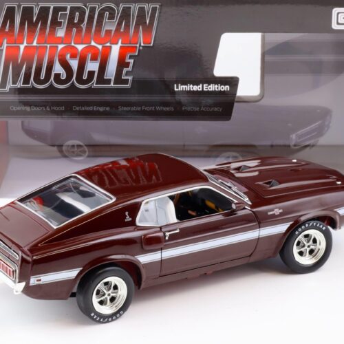 1:18 Auto World 1969 Shelby GT500 Mustang 2+2 Coupe MCACN Royal Maroon