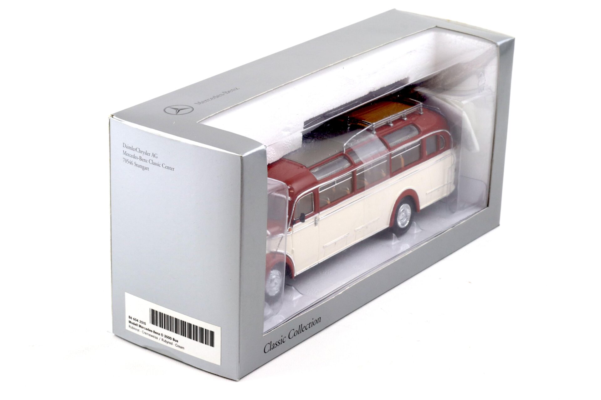 1:43 Minichamps Mercedes O 3500 BUS Ruby red/ cream white DEALER VERSION