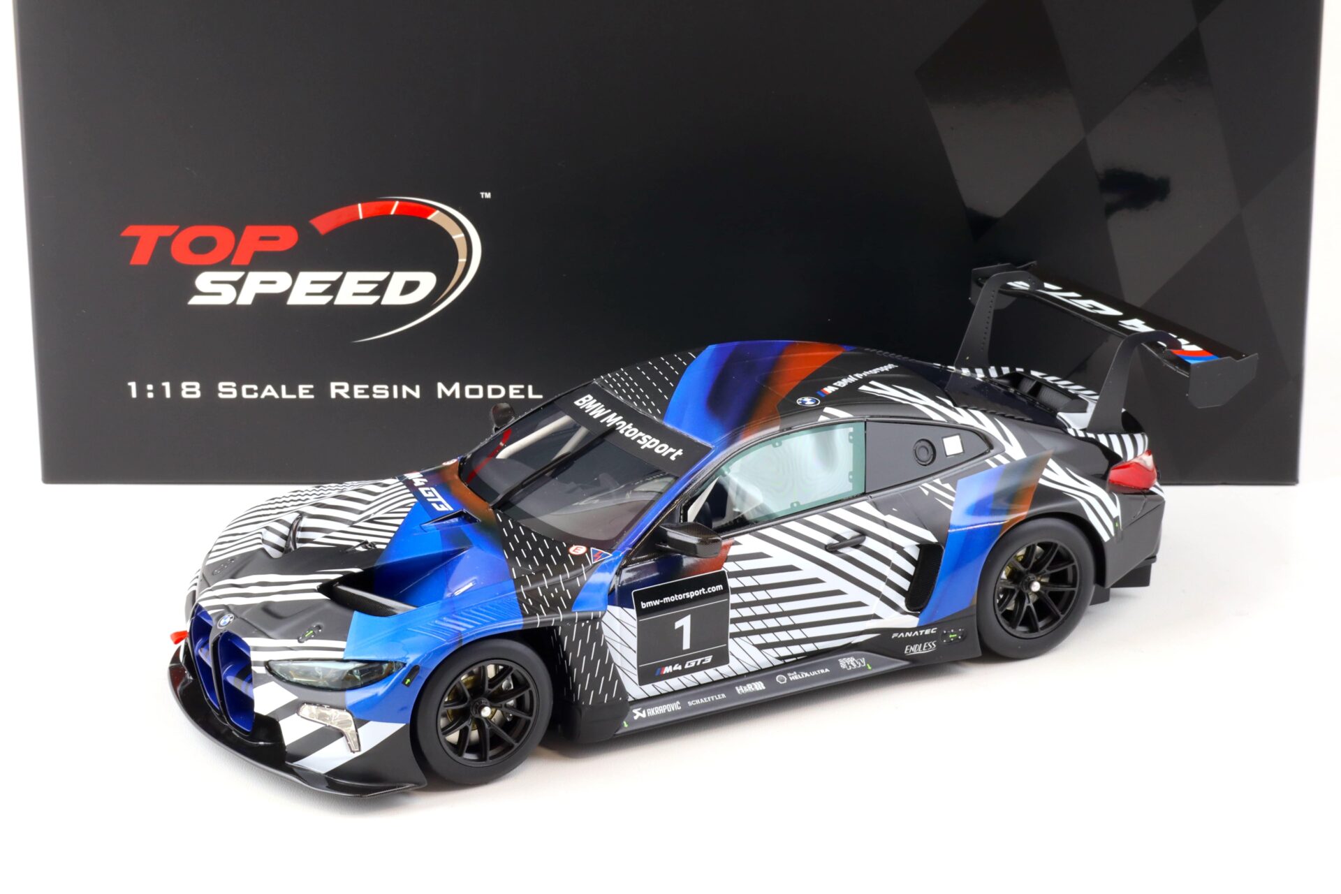 ID 89020 orig.jpg 1:18 Top Speed BMW M4 GT3 Test Car Version 1 blue/ black TS0370